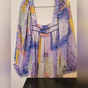 Paisley sheer boho top